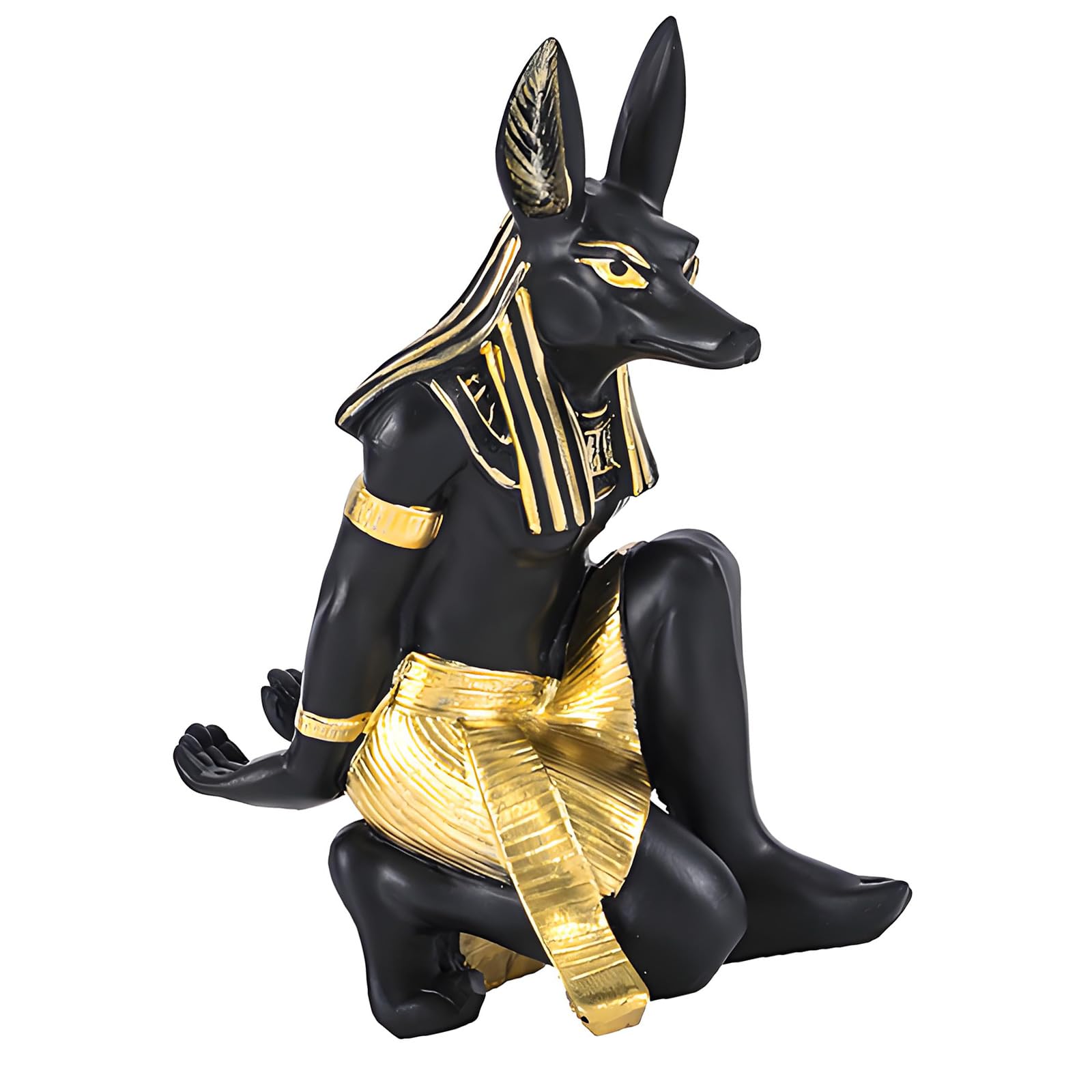 Qisuw Exotic Themed Wine Rack with Bastet Anubis Statue Ancient Egyptian God Resin Kitchen Decors for Wine Enthusiasts Anubis Rack