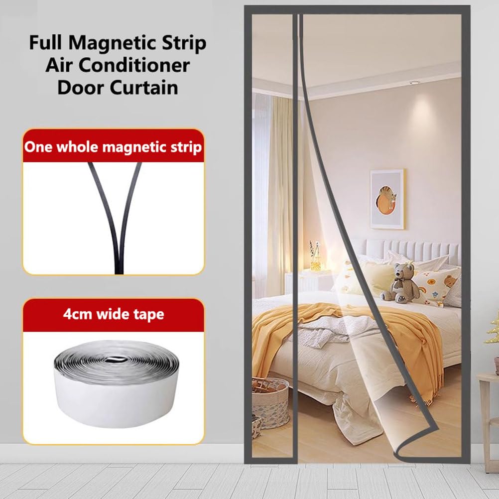 Tende per Porte Trasparenti con Isolamento Termico Copertura Divisoria Invernale per Porte con Magnete Tenda Porta a Mani Libere per Cucina Soggiorno Chiusura Automatica,A,80x210cm
