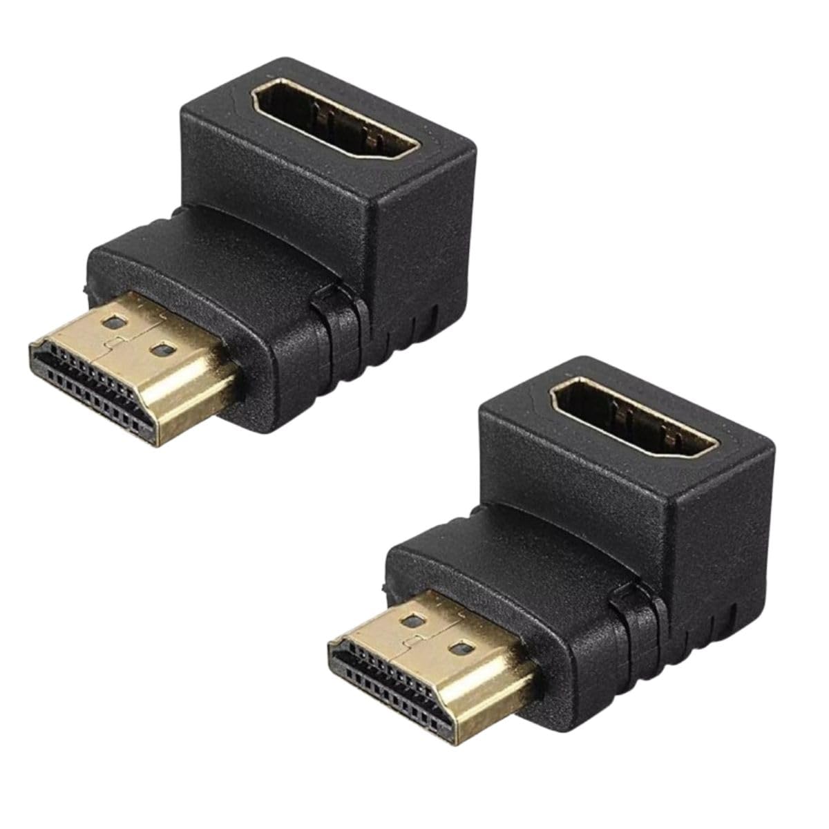 Adaptador Hdmi 90 Graus Em L Kit Com 2 Macho X Fêmea Para Tv Parede Monitor Notebooks