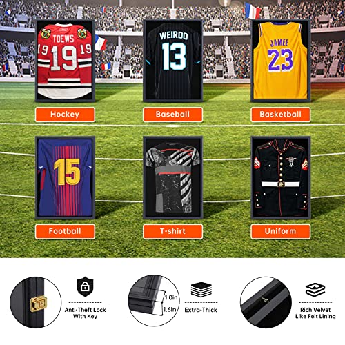 Nice C Jersey Frame Display Case, Jersey Shadow Box Display Case, Football Jersey Display Case, with 98% UV Protection, Hangers and Hookers, Valet Pinboard, Acrylic, Basketball (3 Pack) - Image 5