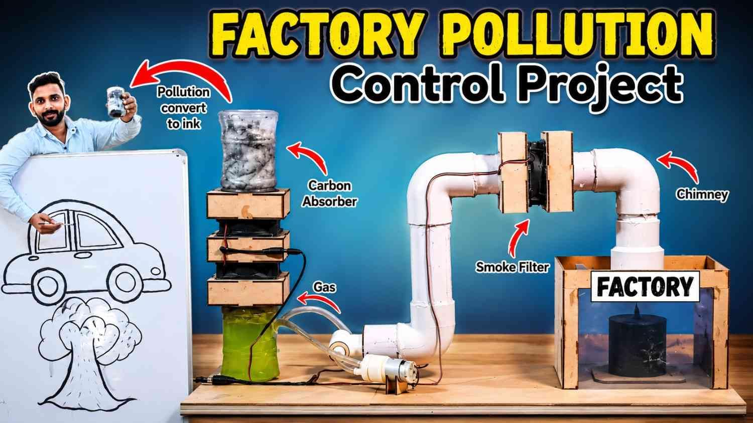 Industrial Smoke Pollution Control System Using Water Filtration and Air Purification project kit-image-24