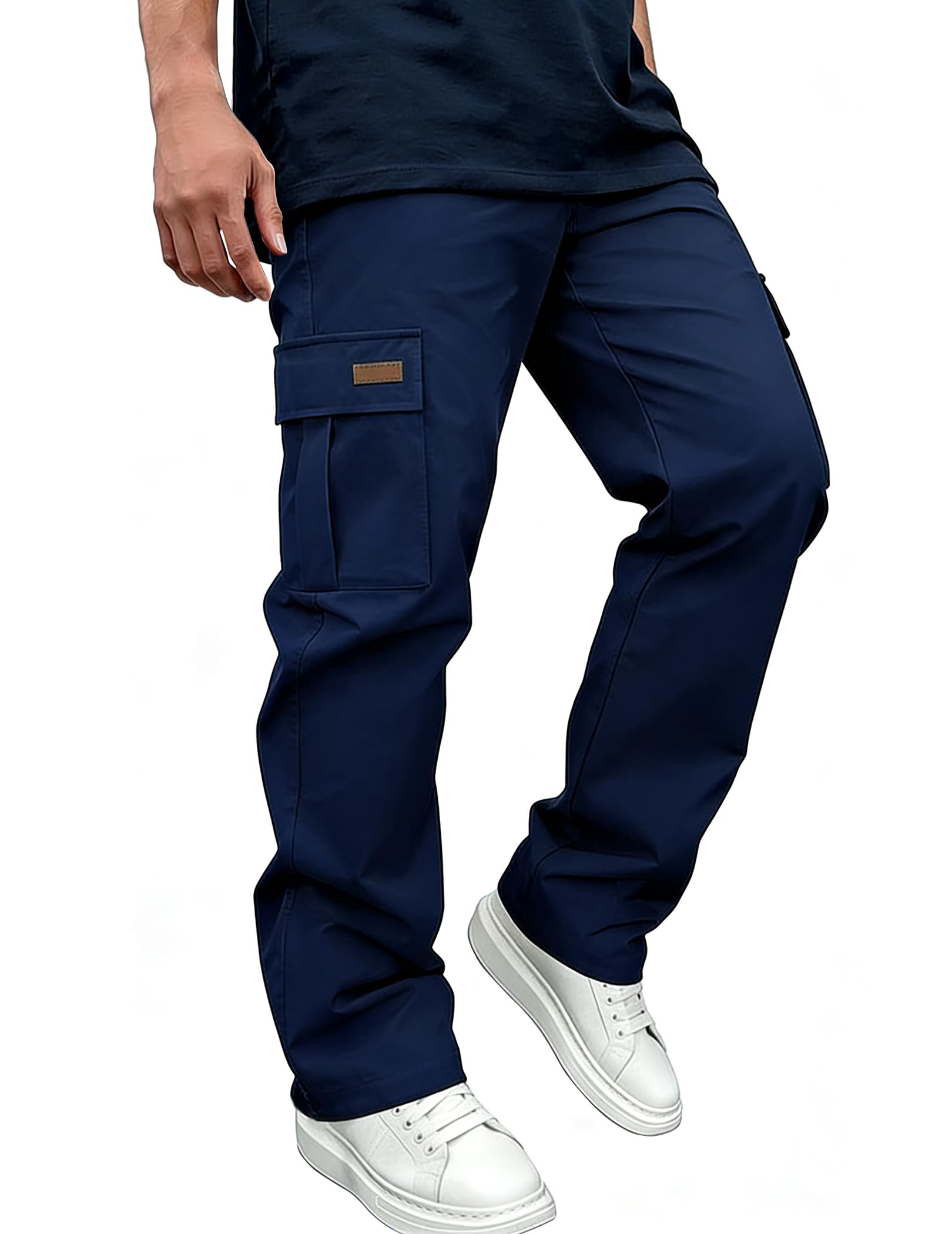 VOLTEXUS Herren Baggy Cargo Jogginghose – Elastische Taille mit Taschen, Outdoor Hiking Workout Casual Hose, Mehreren Farben und Größen Verfügbar