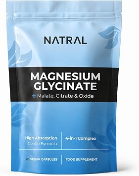 Magnesium Glycinate 4-in-1 Complex   High Absorption Magnesium for Sleep, Muscle Function & Relaxation   60 Vegan Caspules with Malate, Citrate & Oxide