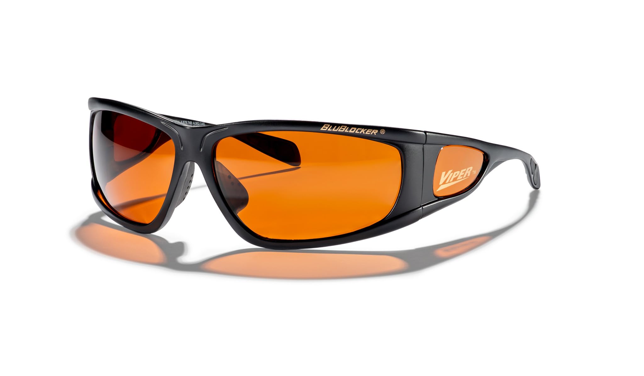 BluBlocker Gafas de sol polarizadas Viper, color negro, 100 % protección UV y luz azul. Agarre de goma., Negro -