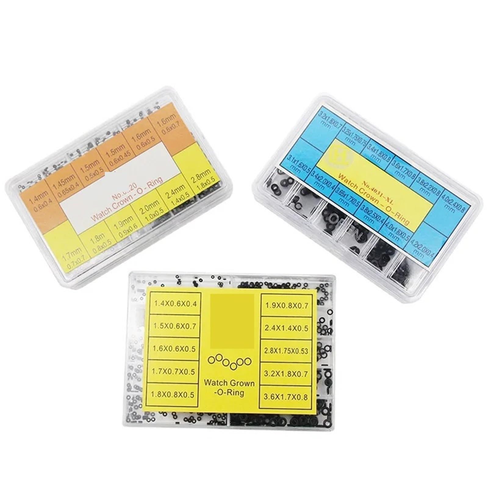 O Ring Watch Gasket Rubber Washer O-Ring Watch Crown Waterproof Watches Seals Repair Tools Gaskets(10 grids 500pcs)