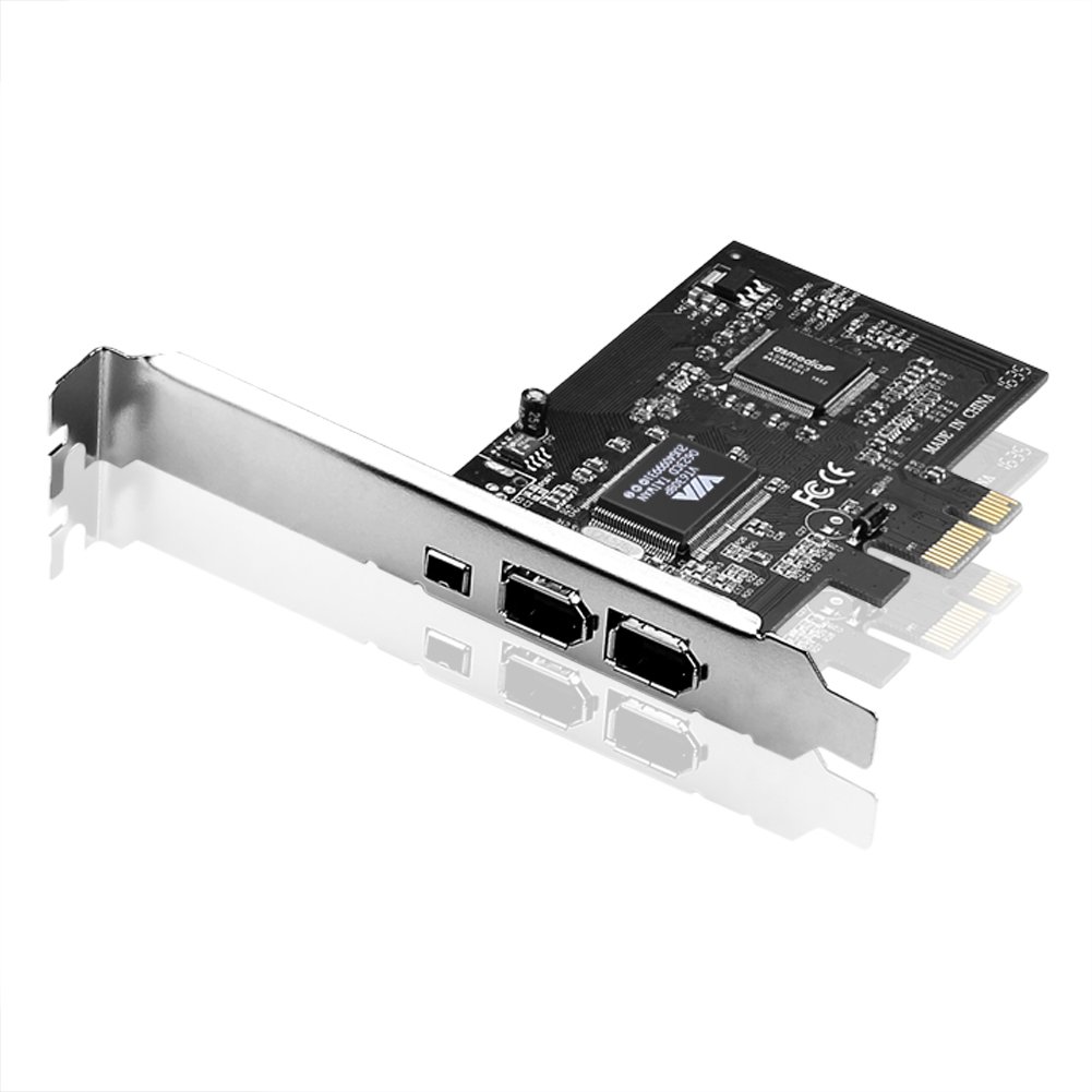 PCIe z 6 pinami PCI-E FIREWIRE 400 IEEE 1394 KARTA do Windows 2000, XP/2003 32/64-bit, Vista 32/64-bit/Windows 7/8