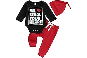 My First Christmas Baby Boy Outfit Newborn Santa Baby Romper Bodysuit+Striped Pants+Hat Infant Clothes Set