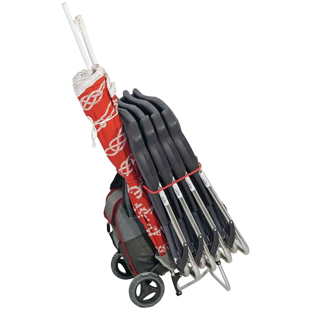 Chariot De Plage Crespo - Pliable, Aluminium, 25 Kg, Sac Réfrigéré Inclus, Pour Camping Et Plage