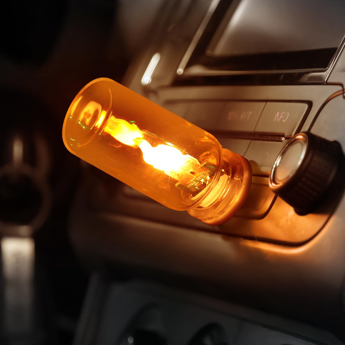 Luces LED USB de llama para automóvil, 2 unidades, mini lámpara ambiental enchufable con atenuación táctil, luz nocturna de botella de vidrio transparente para interior de automóvil, universal