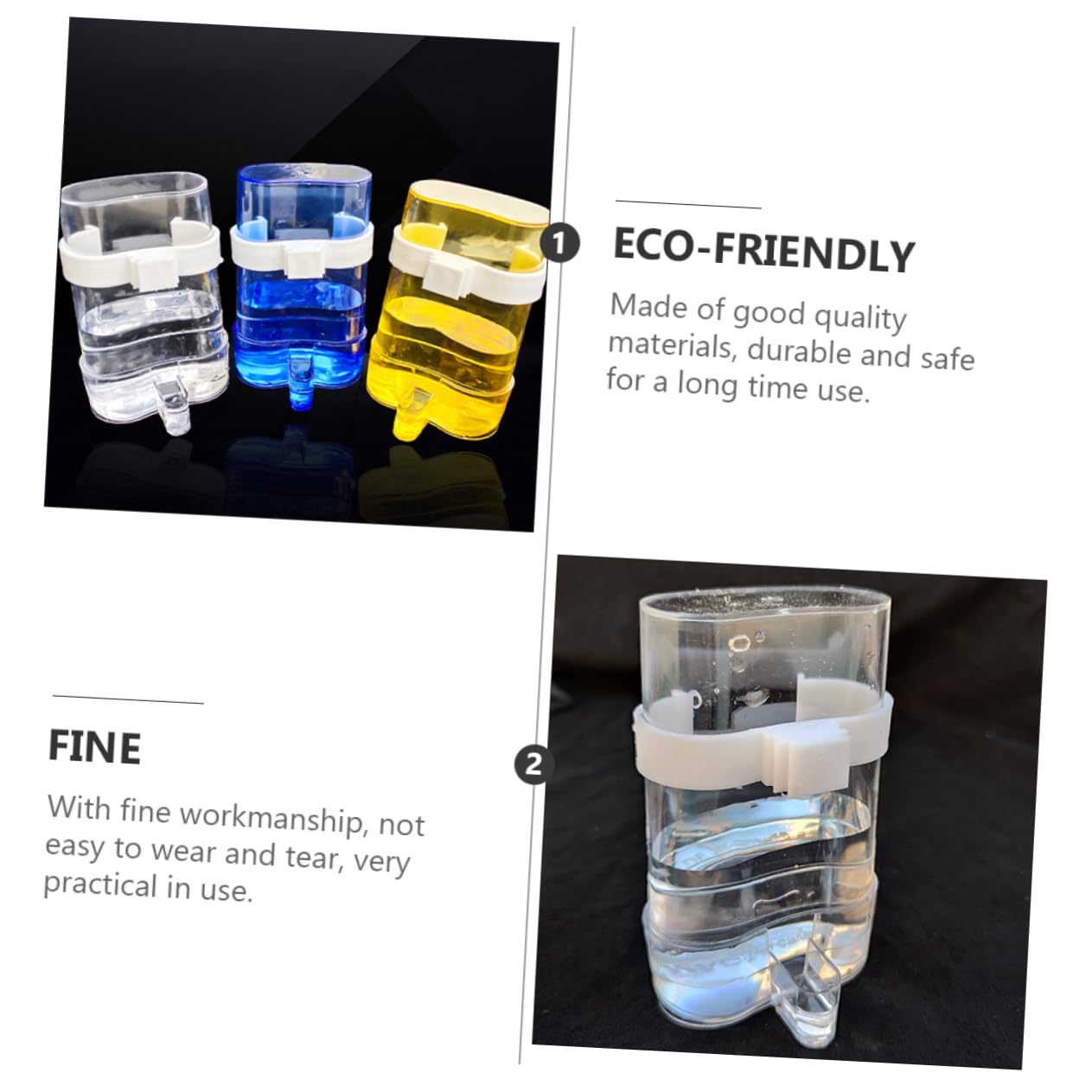 VANZACK Abbeveratoio Automatico per Pappagalli e Uccelli Domestici 12pz, Bevitore in Plastica per Gabbie Indoor e Outdoor, Distributore Acqua e Alimentatore per Uccelli