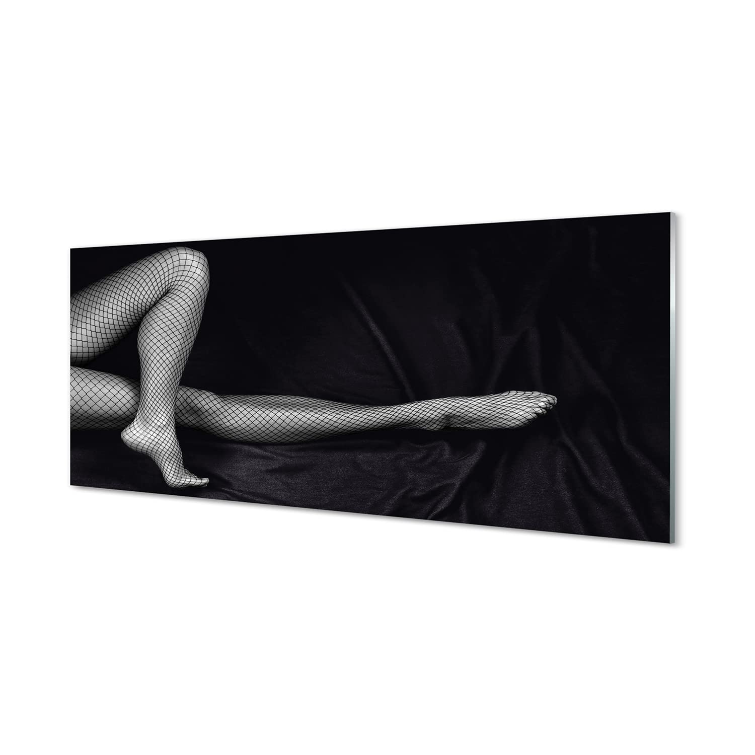 Tableau en verre acrylique 125x50cm noir et blanc pour décoration murale de salon