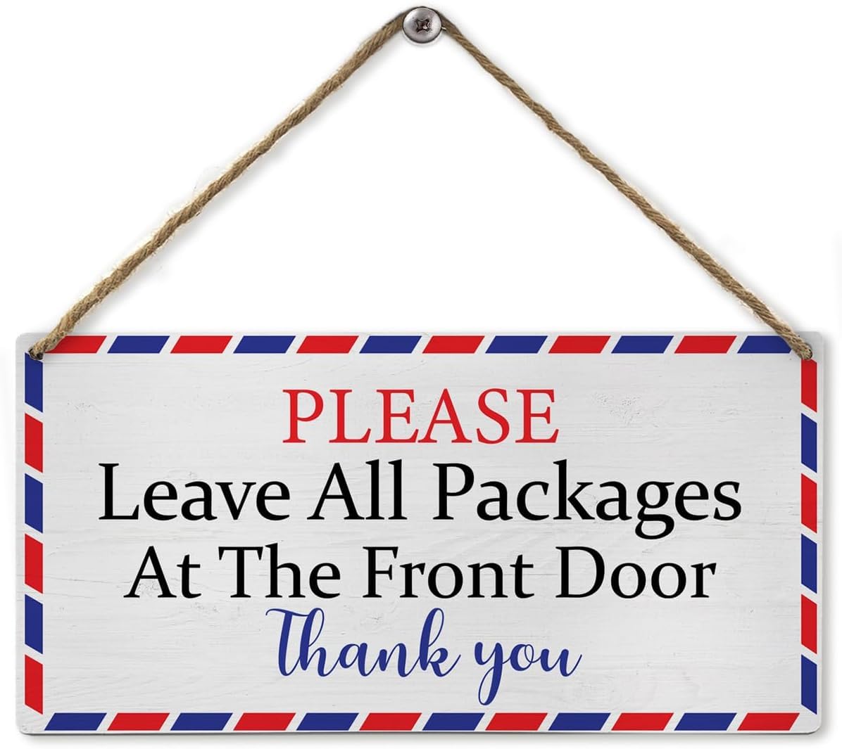 5x10 Inch Package Delivery Sign,Please Leave All Packages At The Front Door Wood Wall Decor,Delivery Driver Thank You,Rustic Wooden Sign Plaque Wall Hanging For Porch Carport Office