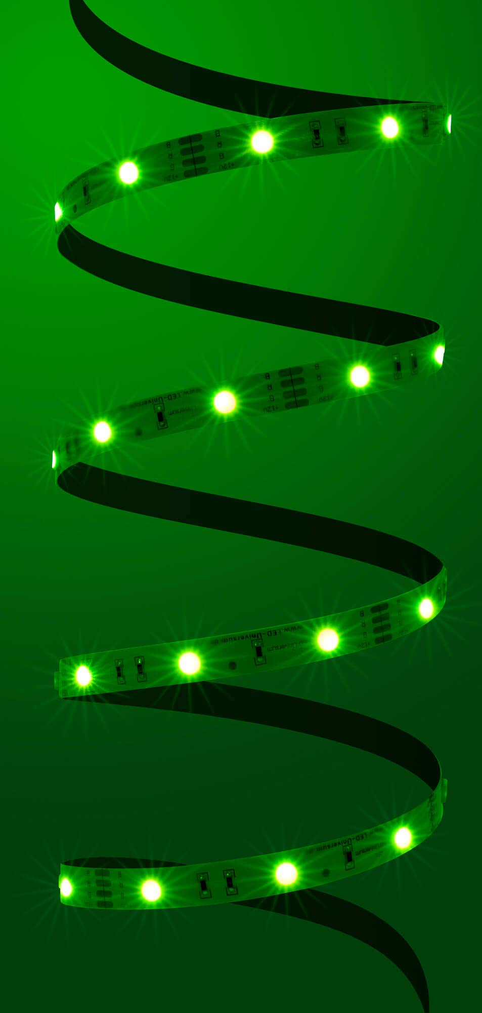 15 Meter RGB LED Streifen Set (30 LED/m, IP20) inkl. Controller, Funkfernbedienung und 10 A Netzteil