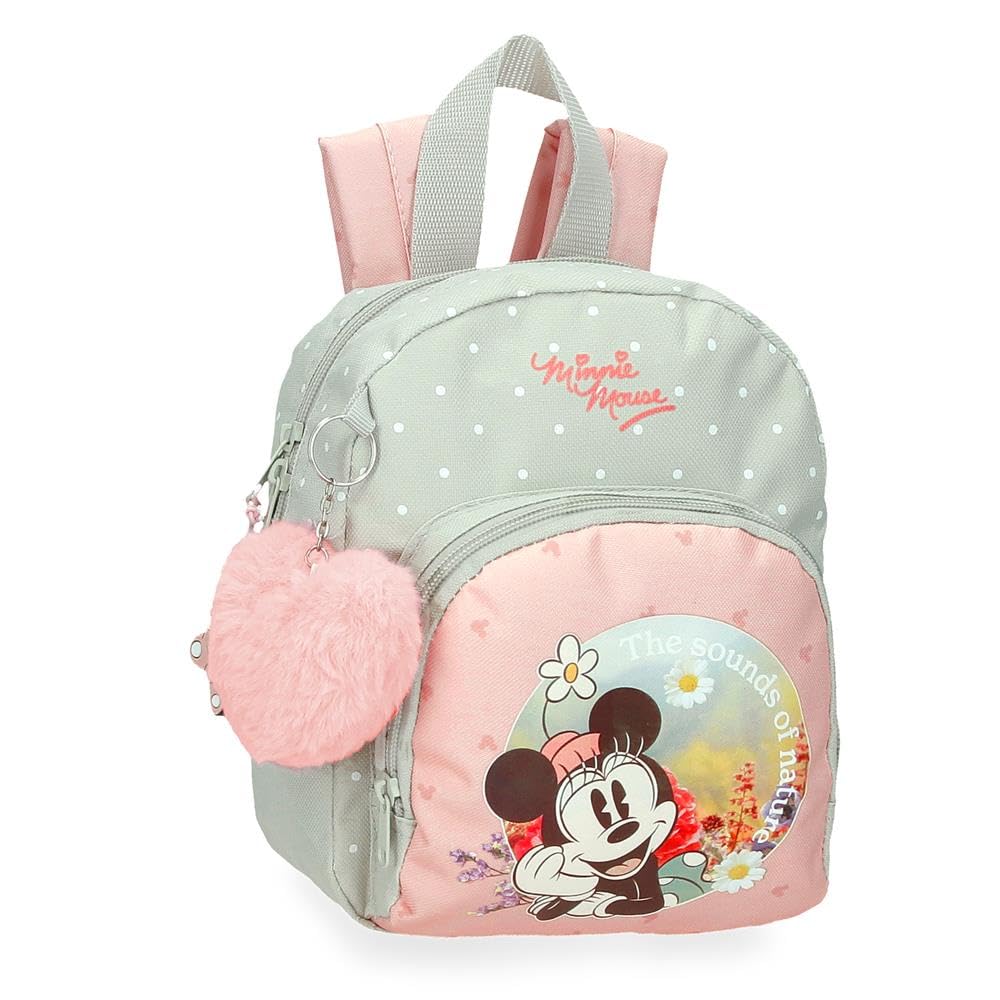 Disney Joumma Bags Disney Minnie Wild Nature mochilas infantiles, varios tamaños, mochila paseo, fabricada en Poliéster, Incluye pompon decorativo.