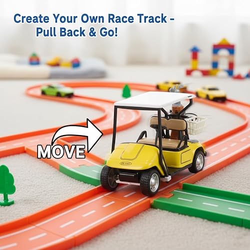 Miniatura 3 de SUPVOX Amarillo 136 aleación carrito de golf modelo juguete - adorno miniatura del carro de golf para la decoración del escritorio