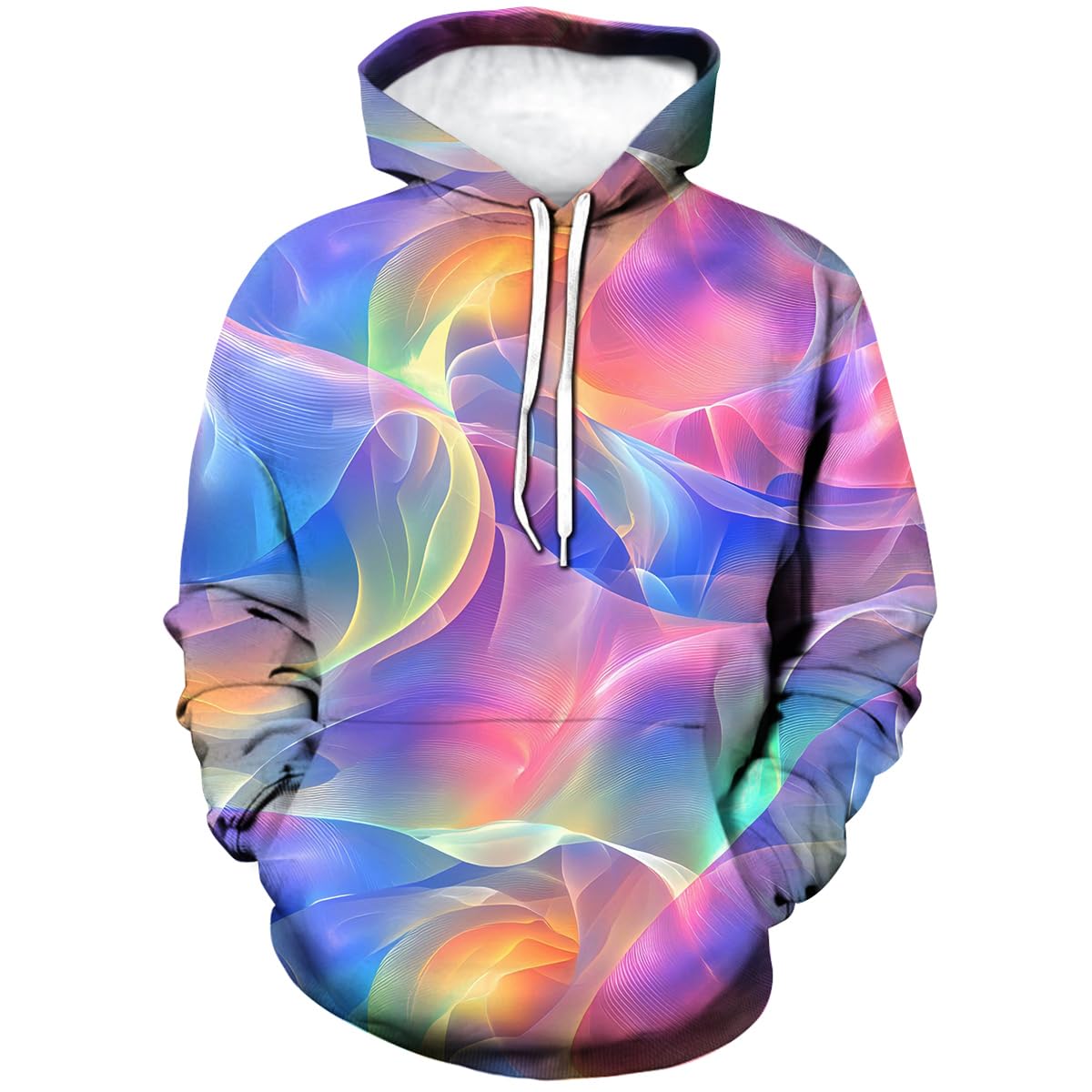 RASBCTK Psychedelic Tie Dye Hoodies for Men Women Graphic Hooded Unisex Cool Novelty Design Sweatshirts Pullover