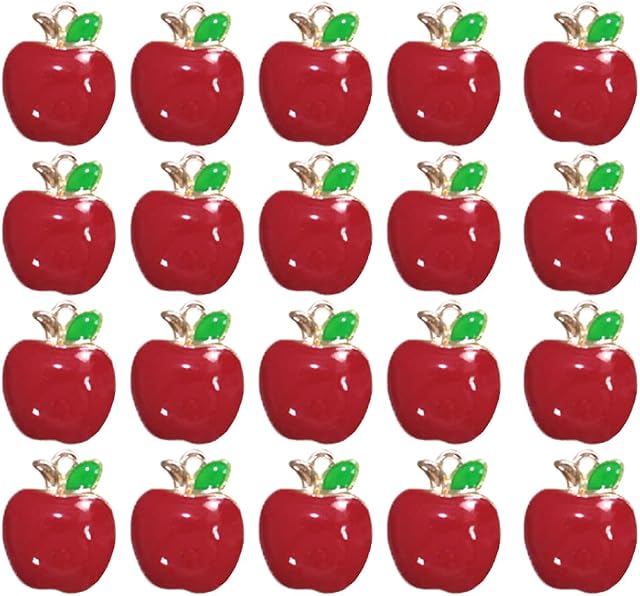 40 Pcs Metal Apples Bracelets Earrings Alloy Apple Charm Pendants for Jewellery Craft Accessories DIY Jewellery Making DIY Crafts