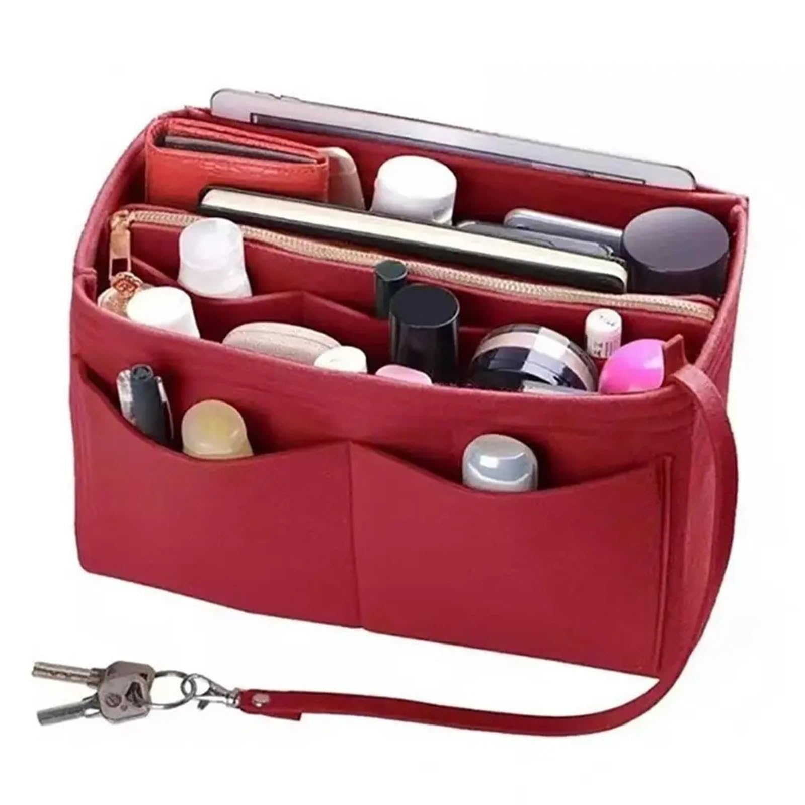 Forro interior de bolso Forro De Fieltro For Insertar, Organizador Maquillaje, Bolsa Cosméticos, Interior For Bolso Mano(Gray,M)