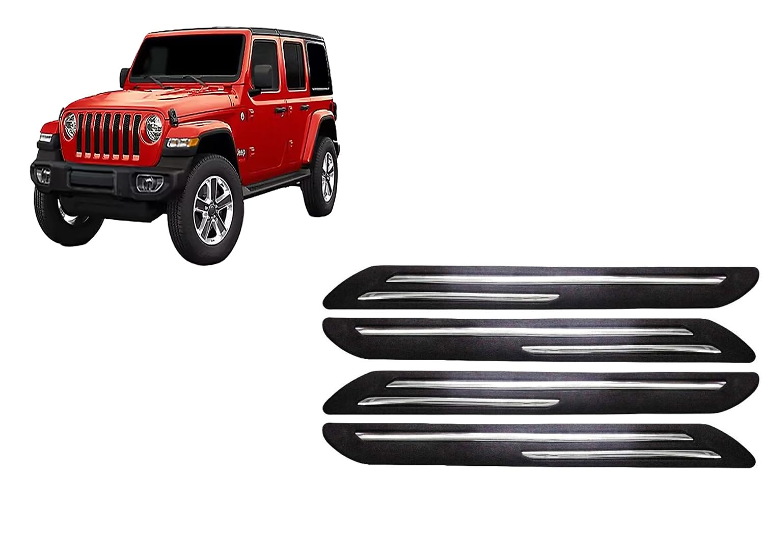 Car Accessories - Car Bumper Guard Scratch Protector Compatible with Jeep Wrangler 2021 Accessories All - Durable & Flexible Design (Set of 4 Pieces)