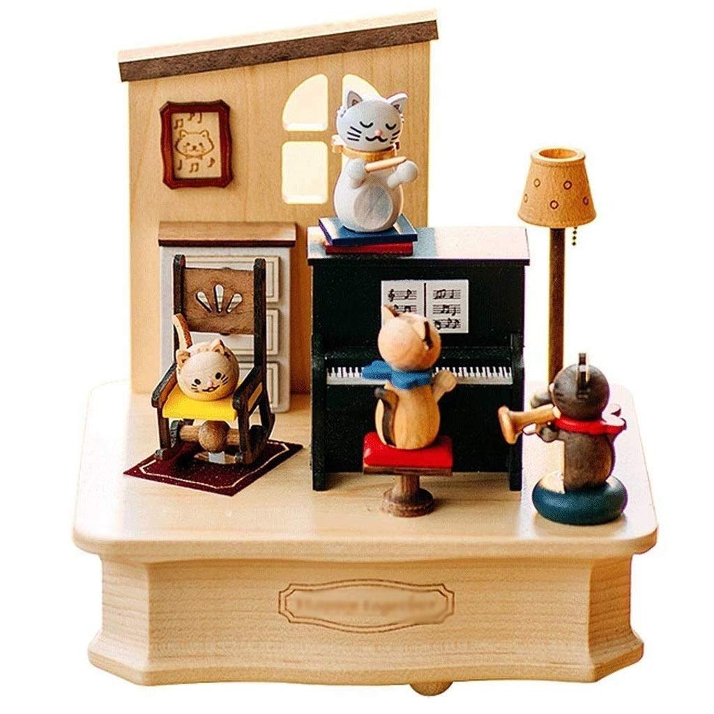 (未使用)オルゴール機構 巻き上げ式 木製オルゴール ピアノを弾く猫 オルゴール Amazon.co.jp: オルゴール機構 巻き上げ式 木製オルゴール ギフト