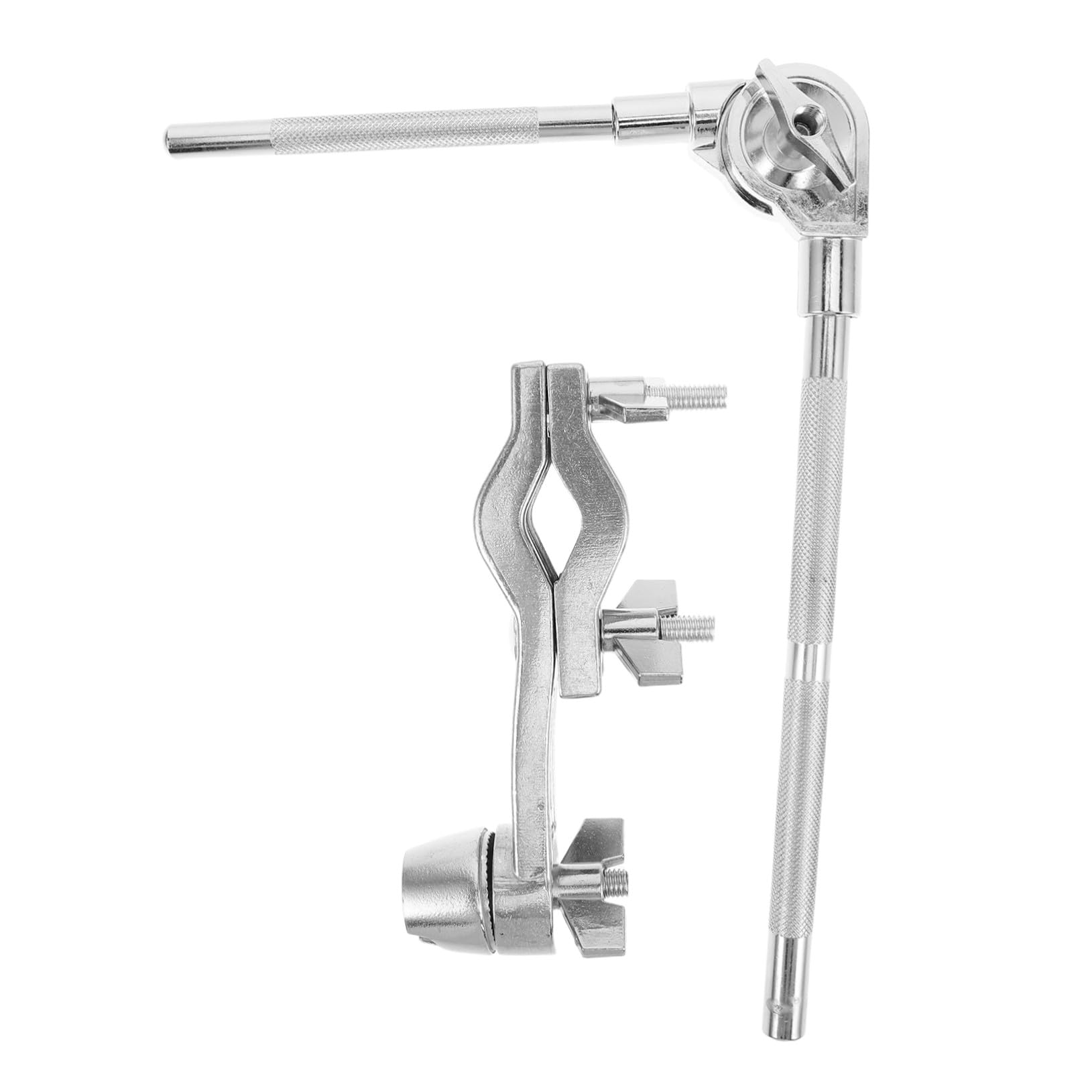 ibasenice Metalowy Uchwyt Cowbell z Zaciskiem Do Statywu Perkusyjnego pod Kątem Kompaktowy i Trwały Kompatybilny z Różnymi Rozmiarami Cowbell Stabilny Do Występów Studyjnych i Plenerowych
