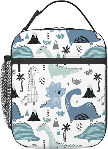 Miniatura 2 de Linda lonchera portátil con diseño de dinosaurio, con aislamiento, reutilizable, para mujeres, hombres, mujeres, adultos, niñas, trabajo, picnic,