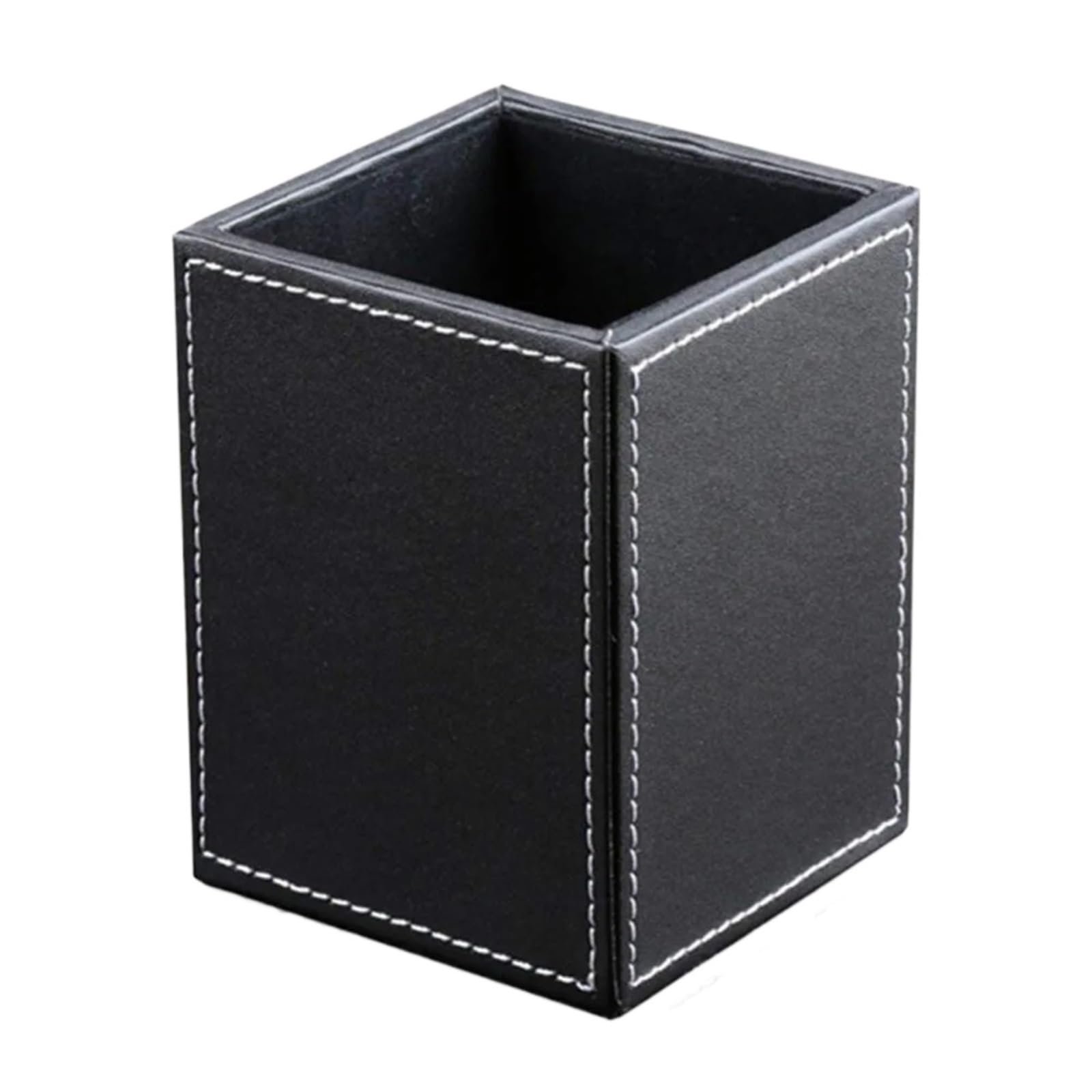 DHYUACN Pen Holder PU Leather Square Pens Pencils Holder Cup Desktop Stationery Organizer Case Office Accessories Container Box Desk Pen Holder