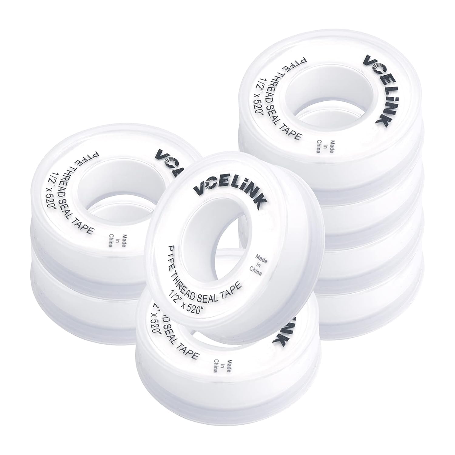 VCELINK PTFE Industrial Sealant Tape Water Plumbers Tape, 520" Length, 1/2" Width, Blue (8 Rolls): Industrial & Scientific