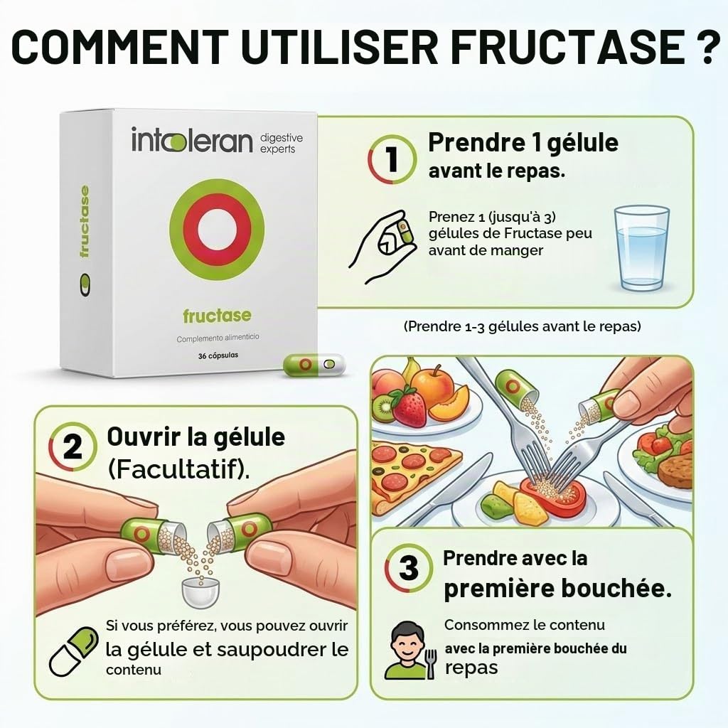INTOLERAN INTOLERAN fructase 36cap. – gélules qui facilitent la supplémentation quotidienne, boîte de 36 gélules, contribue au fonctionnement normal de l’organisme au quotidien et facilite la prise en