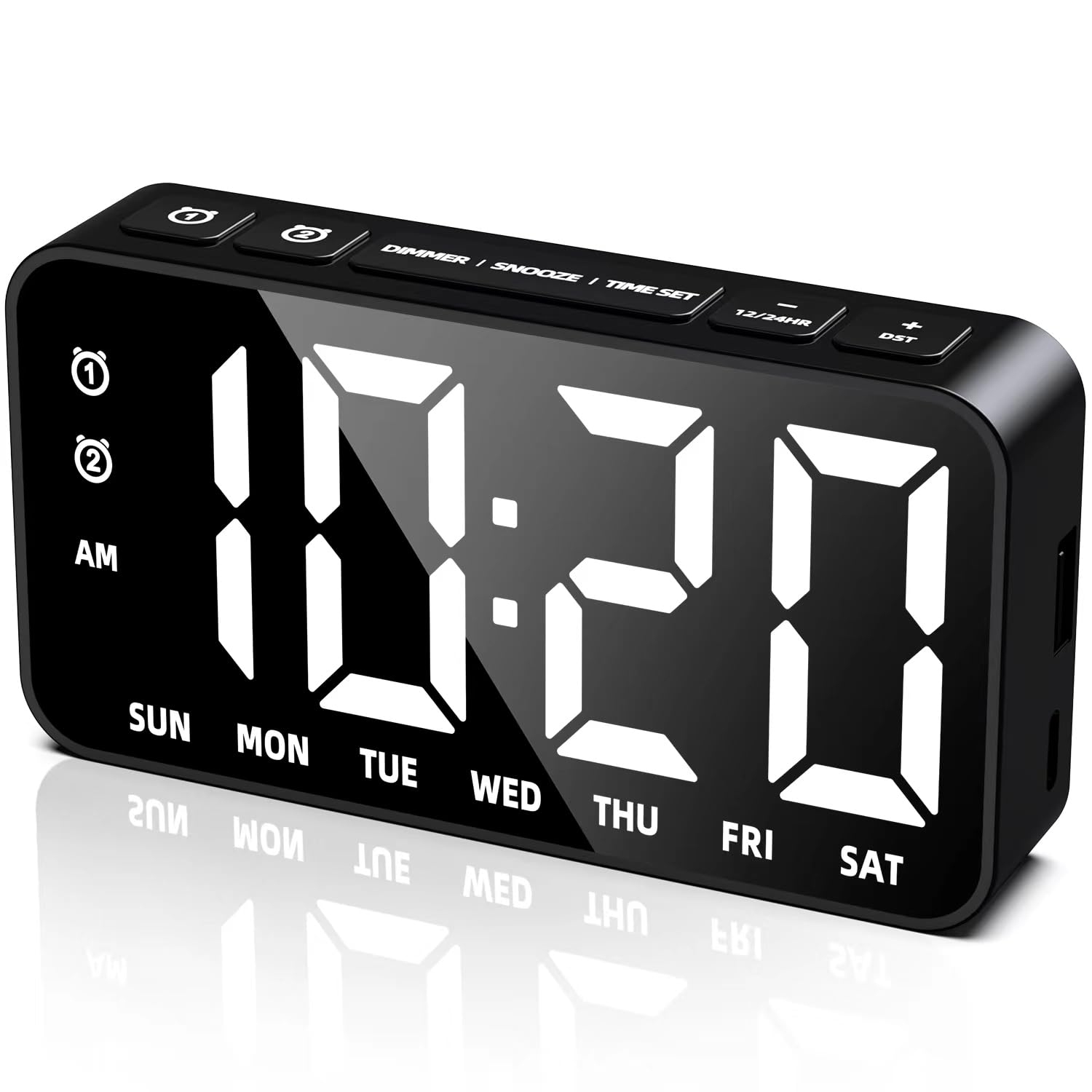 Amazon.com: Small Alarm Clock for Bedrooms Dual Alarms Small Digital ...