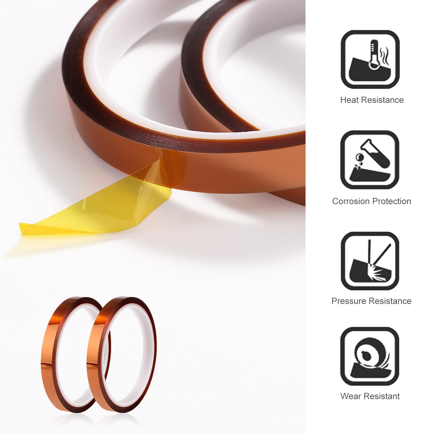 YIXISI 2 PCS 10mmx33m High Temperature Tape, Kapton Tape, Polyimide Tape, Sublimation Tape, Thermal Transfer Tape - Image 3