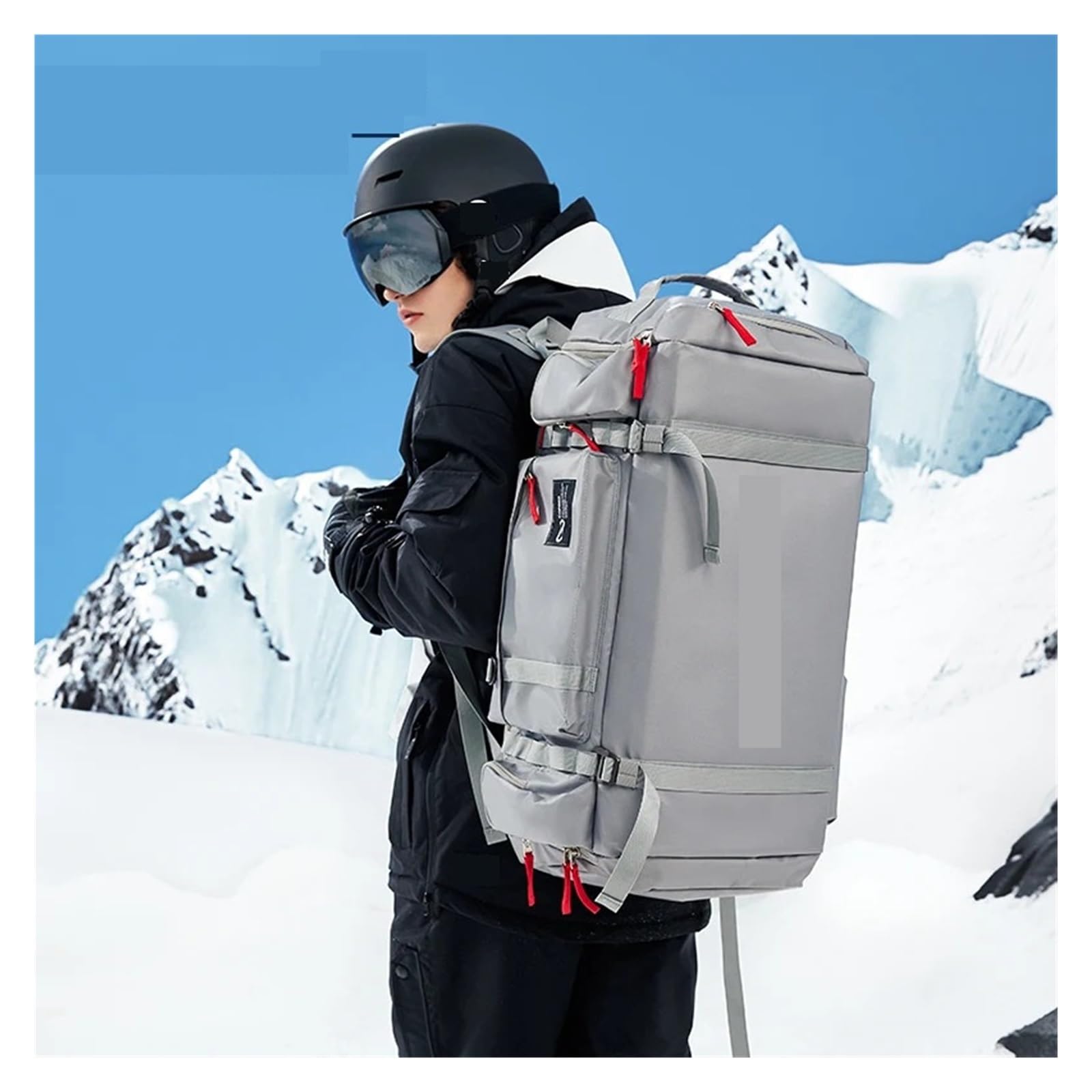 Skischuhtasche Ski-Rucksack, Snowboard-Tasche, 55 l, große Kapazität, wasserdichte Tasche for Skischuhe, Verstellbarer wasserdichter Snowboard-Rucksack(Purple)