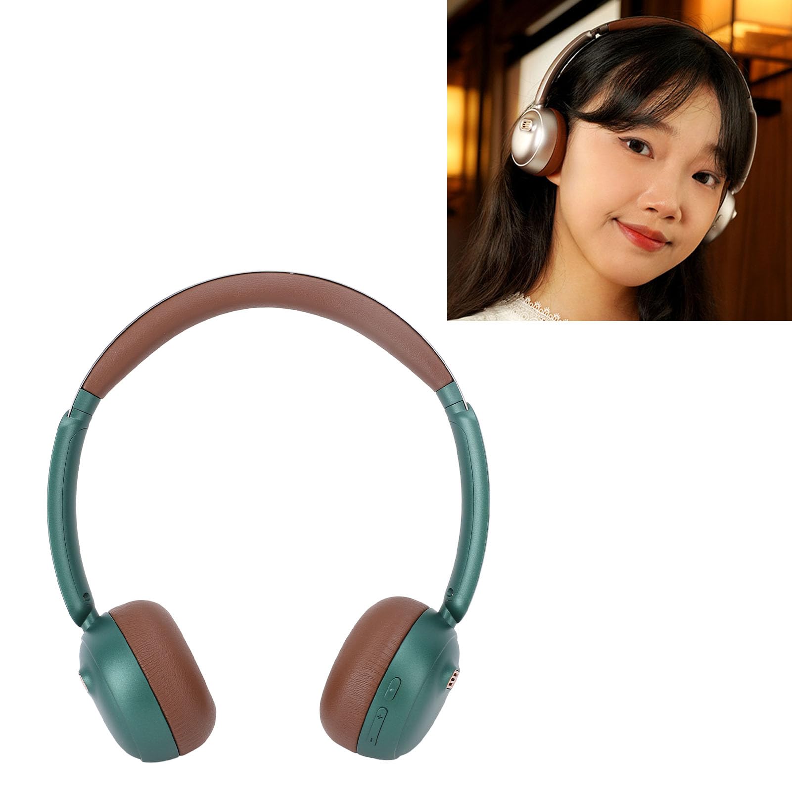 Cuffie Bluetooth 5.4 retrò con Cancellazione del Rumore (Verde)