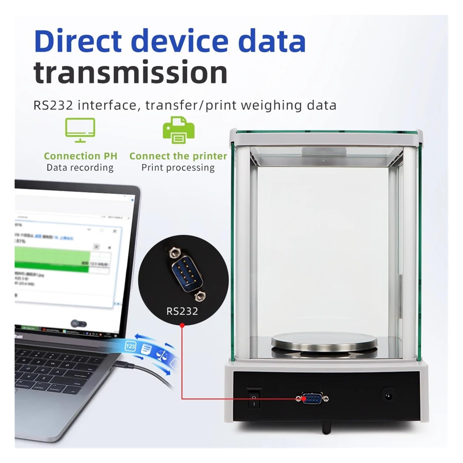 Balanza electrónica de laboratorio, balanza analítica de precisión de 0.001g, pesaje de joyería, báscula de cocina Función múltiple(510G 0.001G)