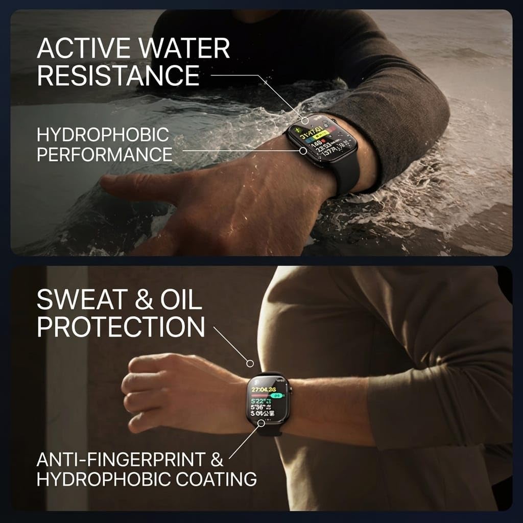 SAHARA – Pellicola salvaschermo in vetro temperato termoformato ZeroDamage 3D per Apple Watch SE 1/2/3, serie 4/5/6 (44 mm), copertura completa, durezza 9H, applicatore senza bolle