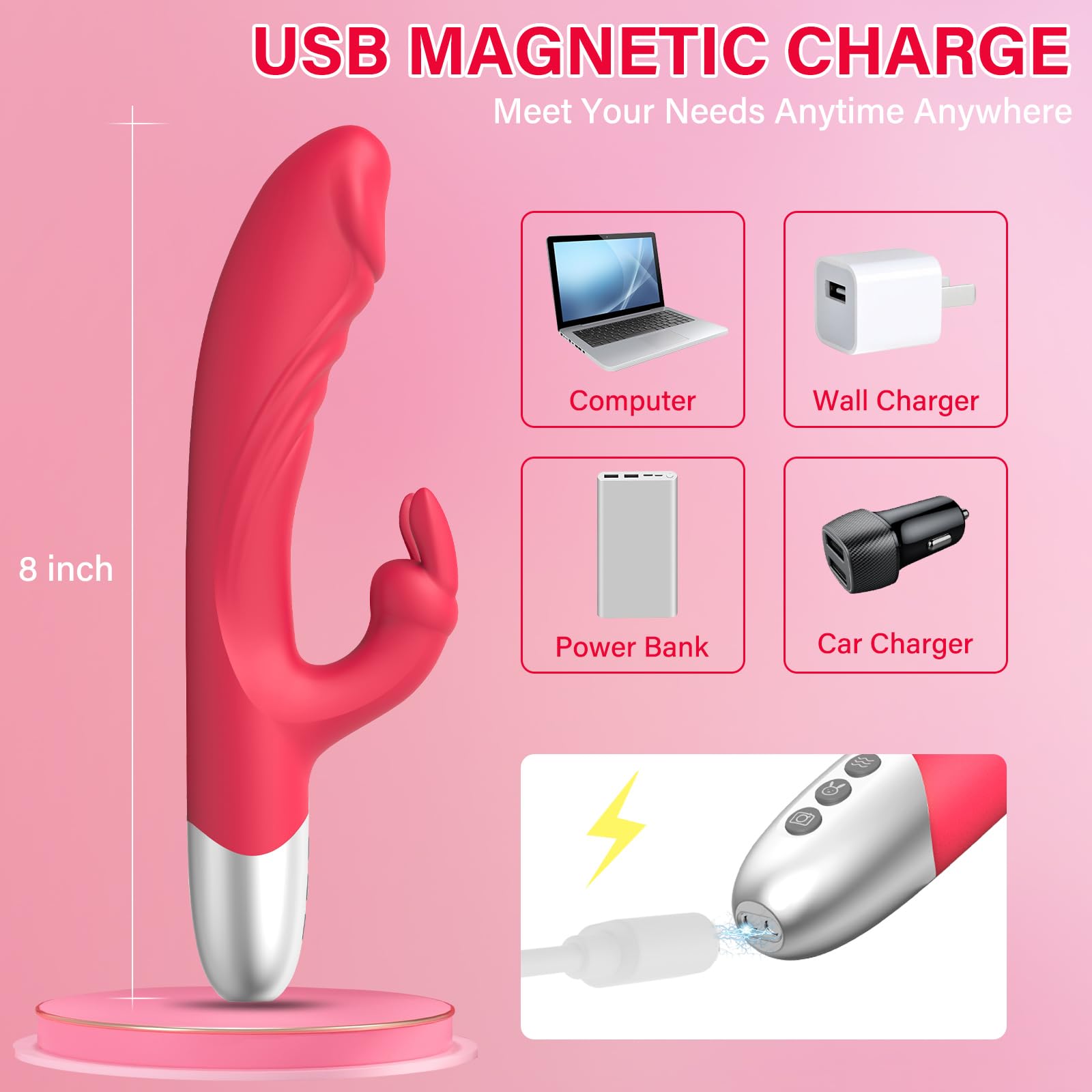 Sex Camera Sex Toy Vibration for Women WiFi Vibrator, Wireless Visual Adult Toys with Wireless HD Camera, Stimulation Clitoral Nipplea, Dildo Vibrator with 6 Vibrations for Pleasure & Body Explore