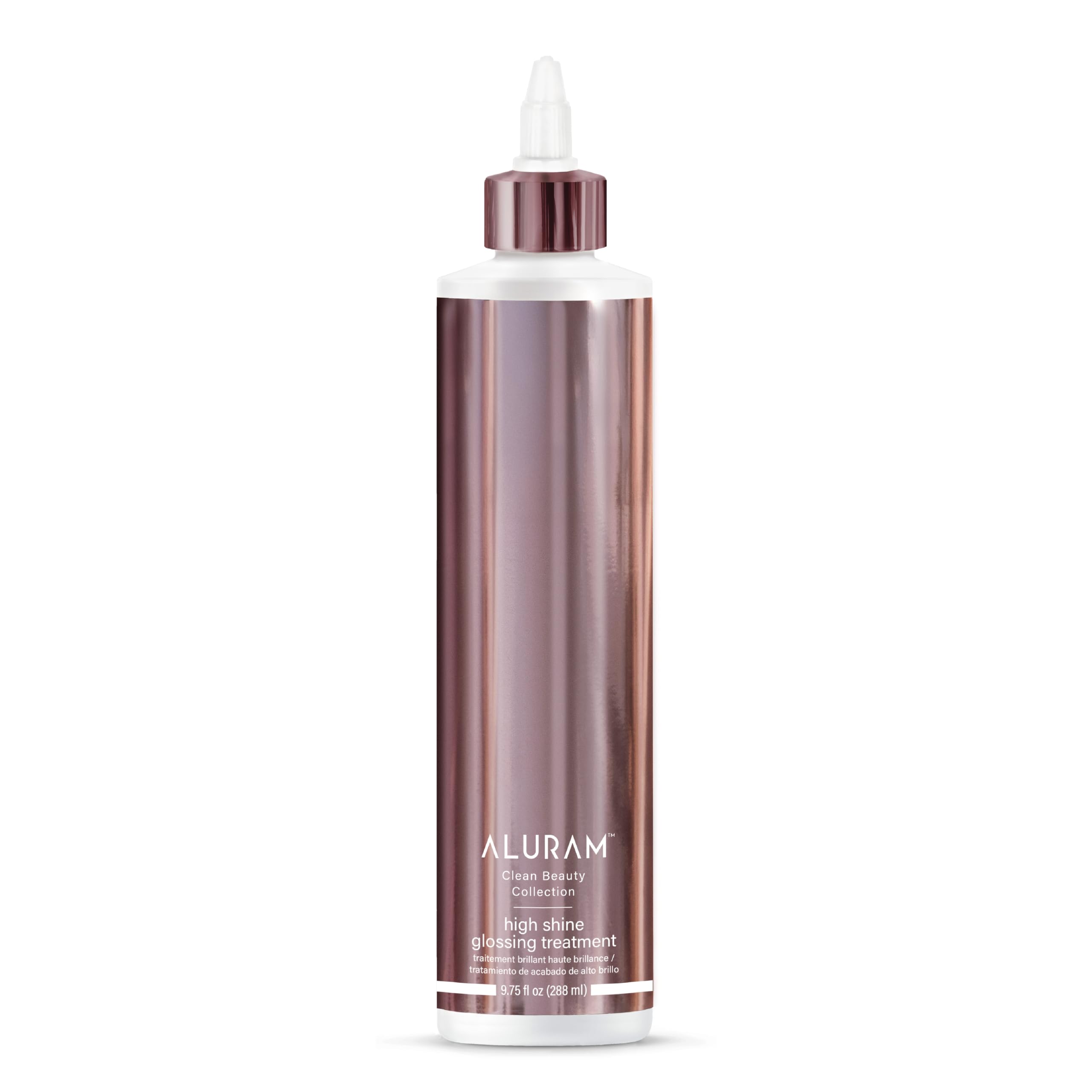 ALURAM High Shine Glossing Treatment (9.75 fl oz) Mirror-Like Shine - Color-Safe - Coconut Oil, Lactic Acid, Hibiscus - All Hair Types - Vegan, Gluten Free, & Cruelty Free - Clean Beauty Collection
