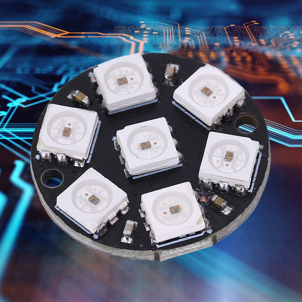 10 Pièces Pilote de LED, Lumière de Couleur Ronde Intégrée Ws2812b Anneau 5050 WS2812 Carte de Développement 7 Bits Cjmcu Bit WS2812 RGB