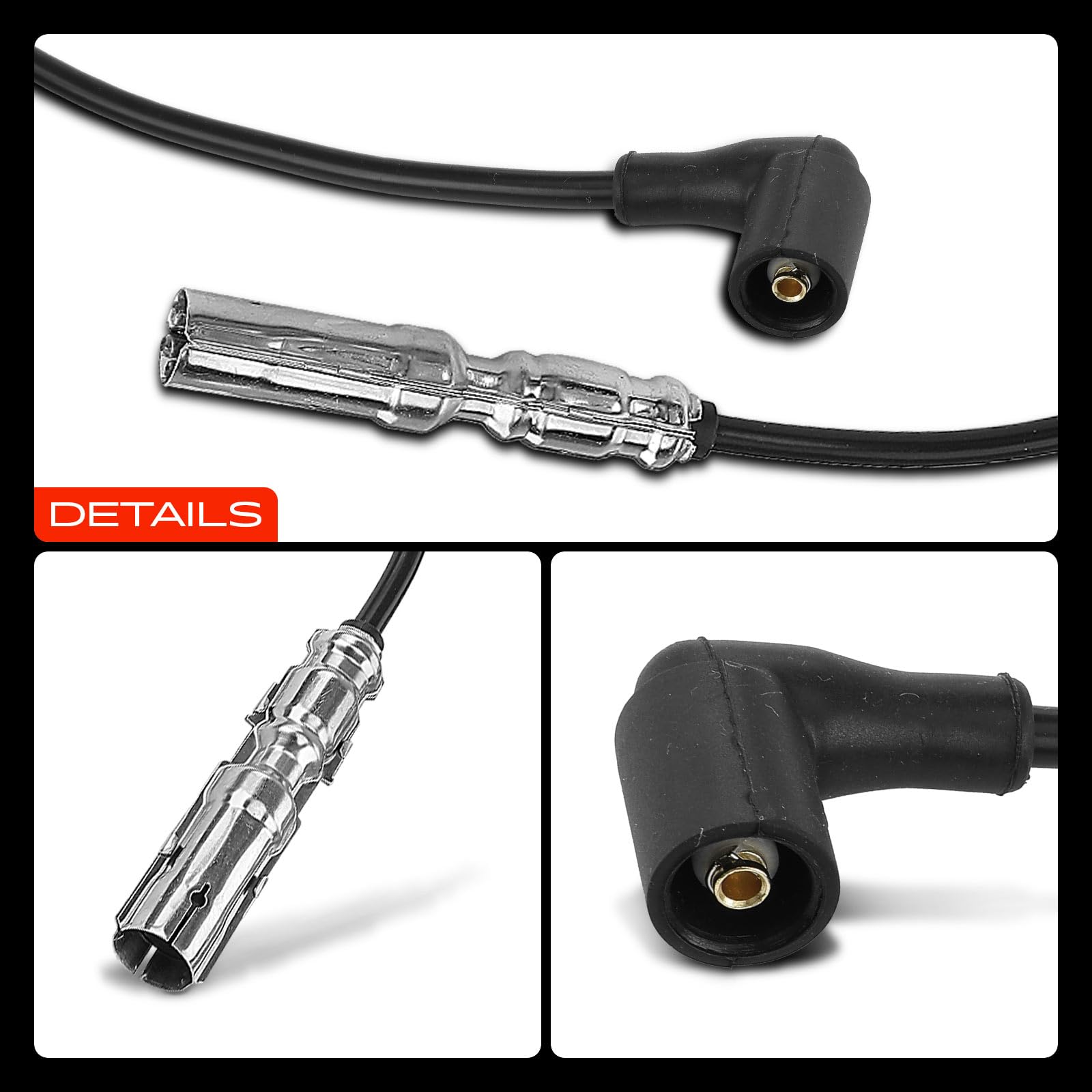 Frankberg Juego de 4 cables de encendido | Compatible con: Serie 3 E46, Serie 3 Compact E36, Serie 3 Coupé E46, Serie 3 Touring E36, Serie 3 E36