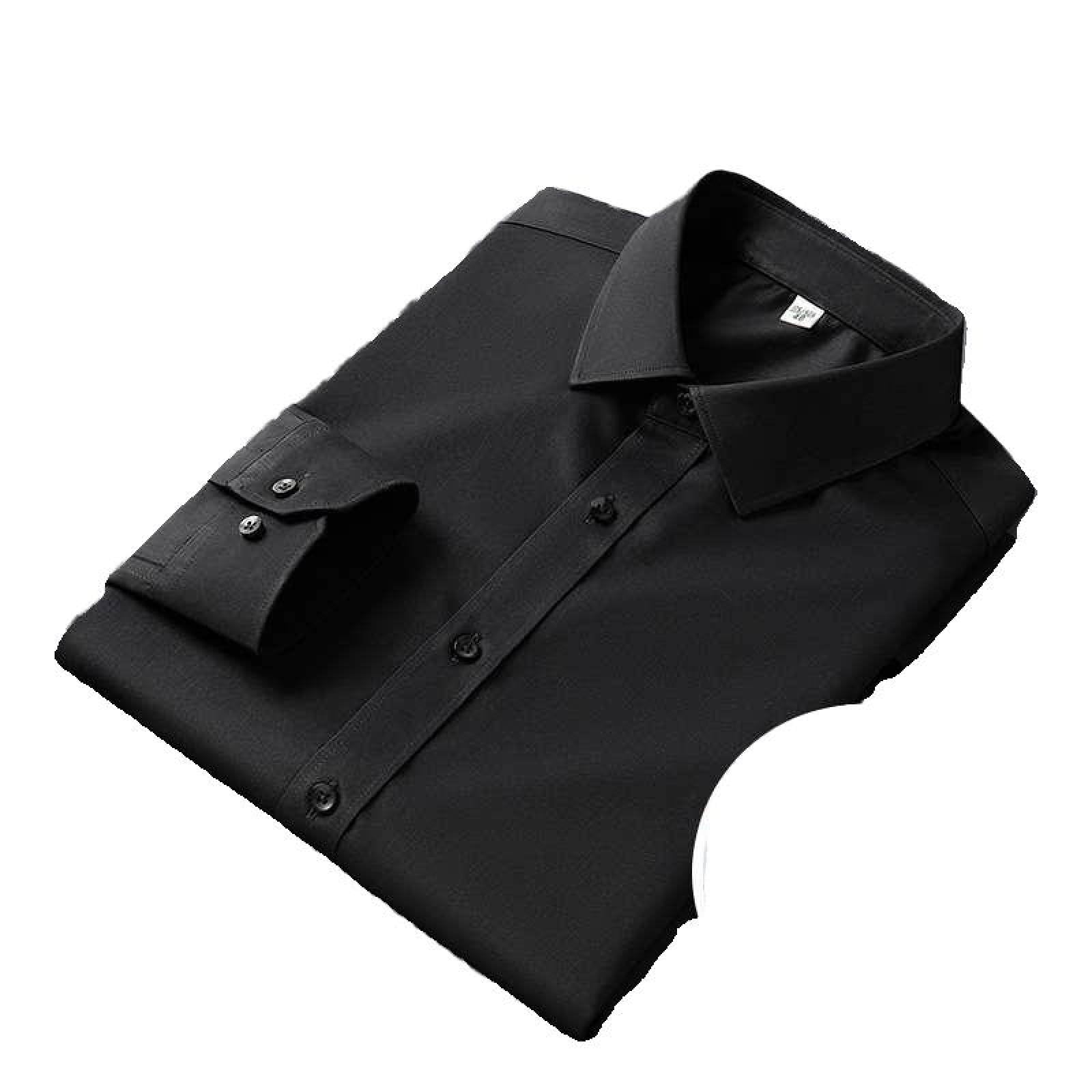 Business-Hemden Für Herren, Klassische, Solide, Bügelfreie Slim-Fit-Hemden, Langärmliges Herren-Baumwollhemd, Atmungsaktive Cardigan-Oberteile Für Party- Und Hochzeits-Smokinghemden, Schwa