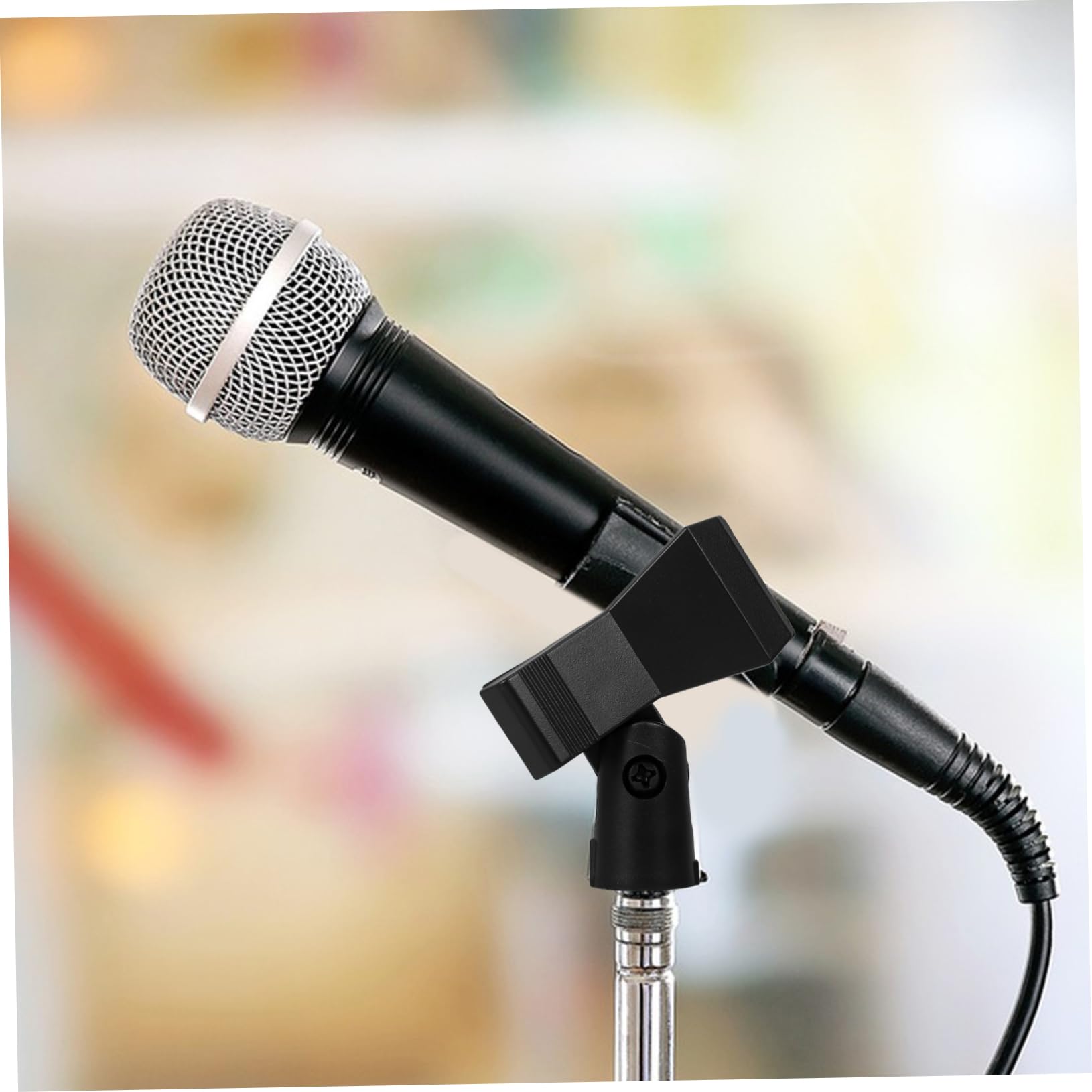 Placa Acrílica Para Micrófono Con Clip – Cartel De Entrevistas De 18x7,5 Cm, Ideal Para Eventos, Reuniones Y Medios De Comunicación