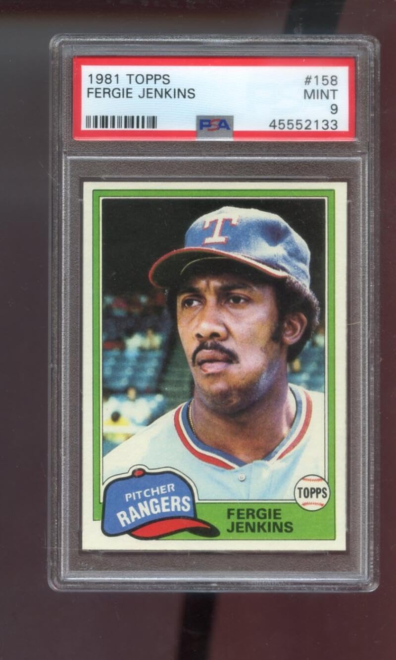 1981 Topps #158 Fergie Jenkins PSA 9 Graded Baseball Card MLB Texas Rangers Ferguson