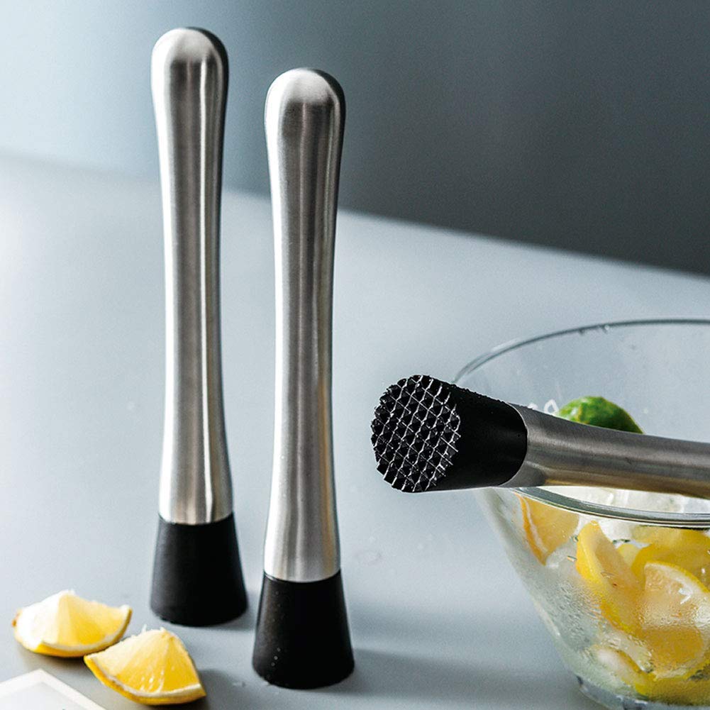 Pestello Per Cocktail In Acciaio Inox E Silicone, 24 Cm, Ergonomico, Per Menta, Agrumi E Ghiaccio, Lavabile In Lavastoviglie