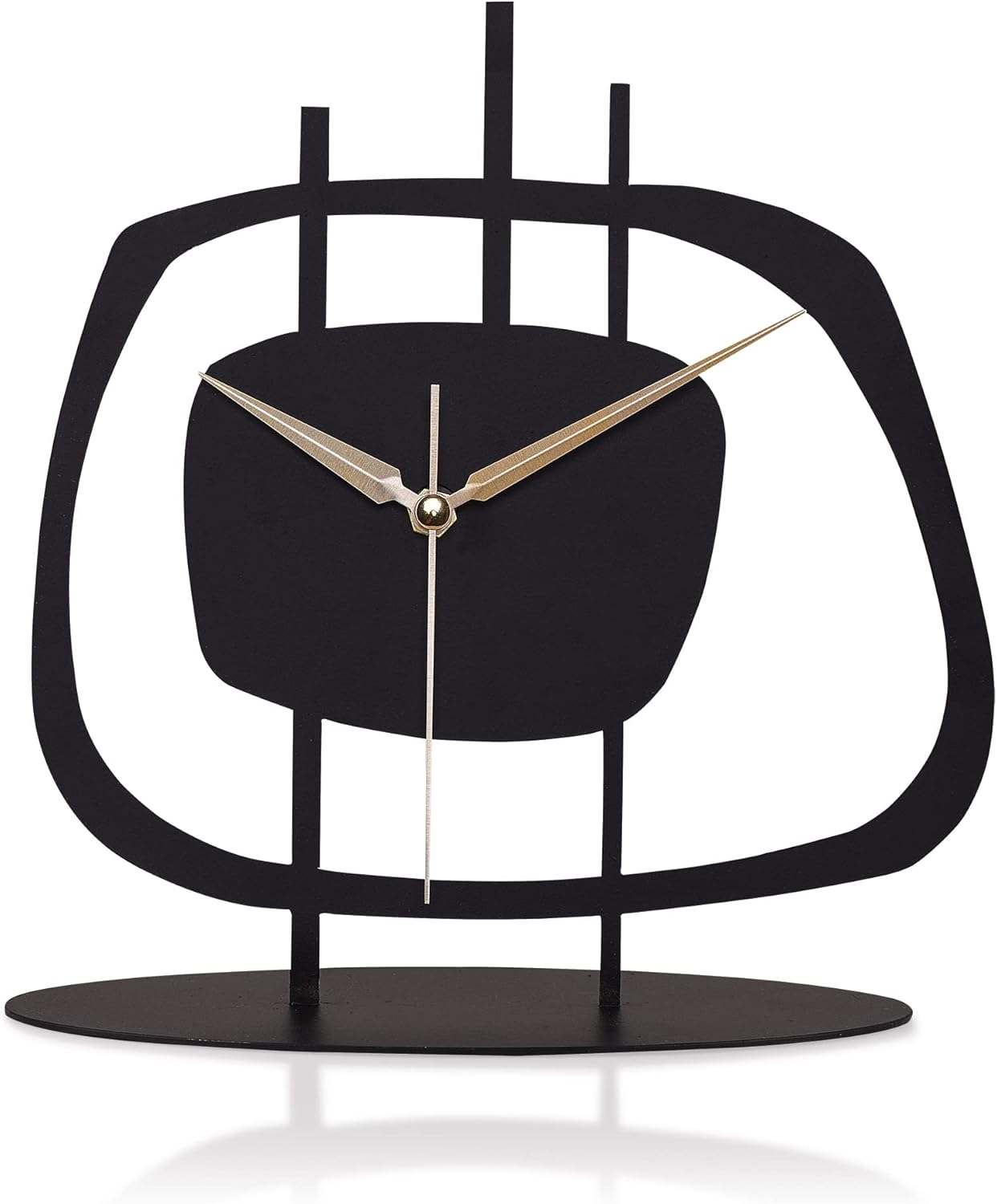 Muyika Decorative Desk and Shelf Clock Metal Table Clock on Stand Home