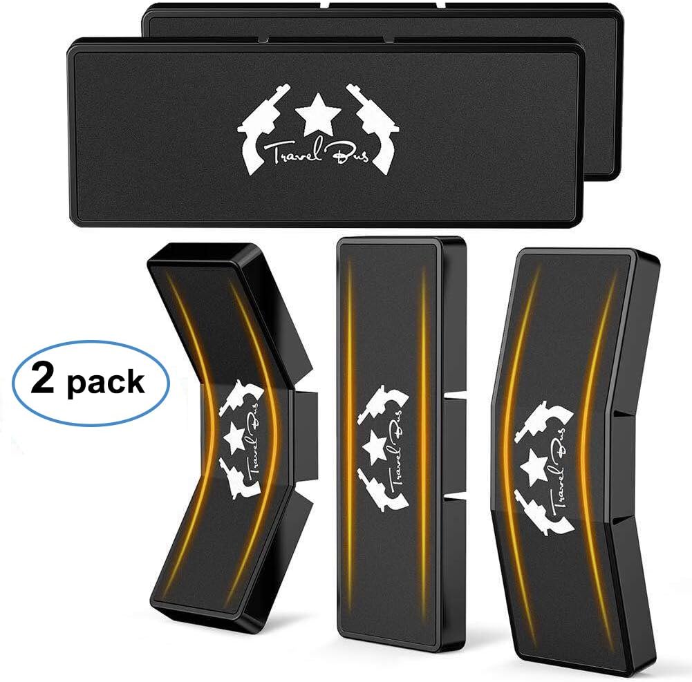 Gun Magnet Mount For Car And Home -Rubber Coated 43 LBS Rated Gun Magnet Mount- Bending Design -Adhesive Magnets - Concealed for Handgun Rifle Pistol Revolver Magazine in Vehicle,Wall,Bed,Bedside,Desk