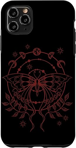 Funda para iPhone 11 Pro Max Alt Emo Fairy Grunge Fairycore Goth Moth Moon Phases