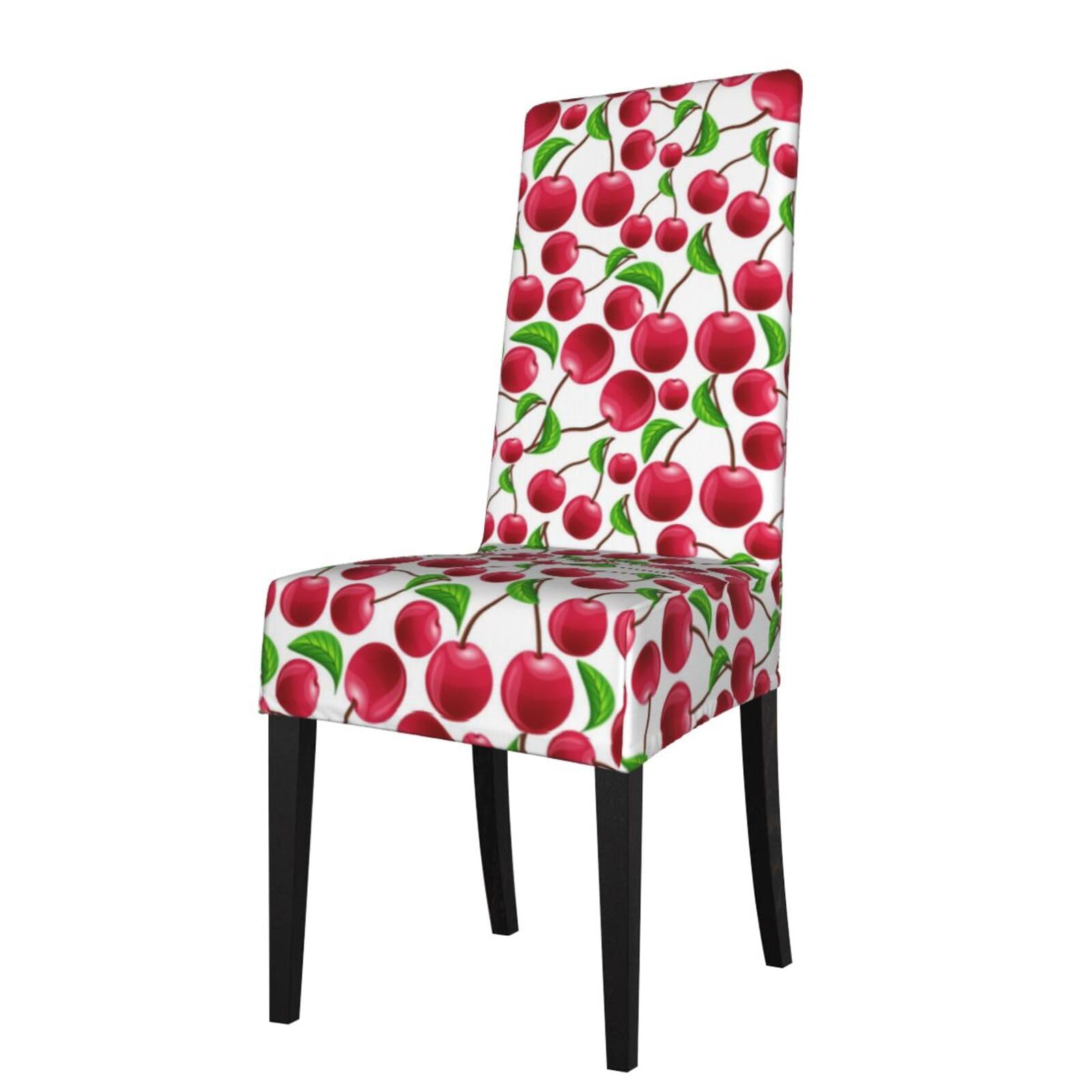 LKYMOH Red Cherries Printed, Chair Covers Stretch Chair Slipcovers for Dining Room, for Party Pet Protection Universal Fit Soft Polyester