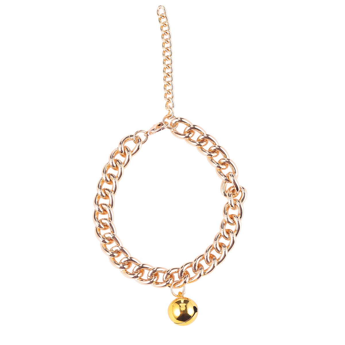 Mikikit 1pc Pet Collar Dog Collars Accessory Color Cat Fancy and Dog Chain Collar Bell Beaded Tag Dogs Dog Collar Chain Number for Necklace Pendant Decoration Aluminum Golden