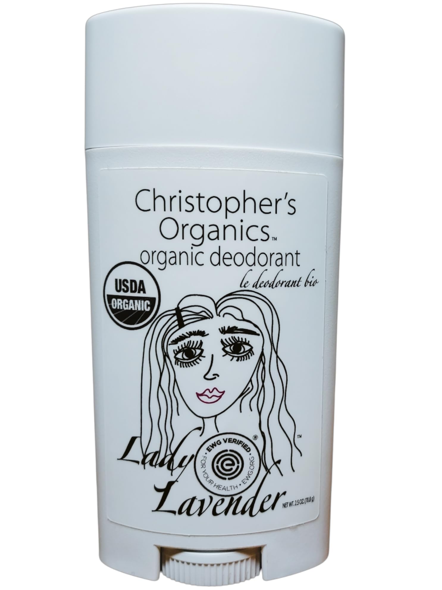 Christopher's Organics USDA Certified Organic Lavender Deodorant - LADY LAVENDER