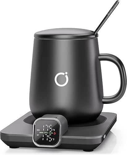 Coffee Mug Warmer Set, Temperature Control Smart Heated Mug for